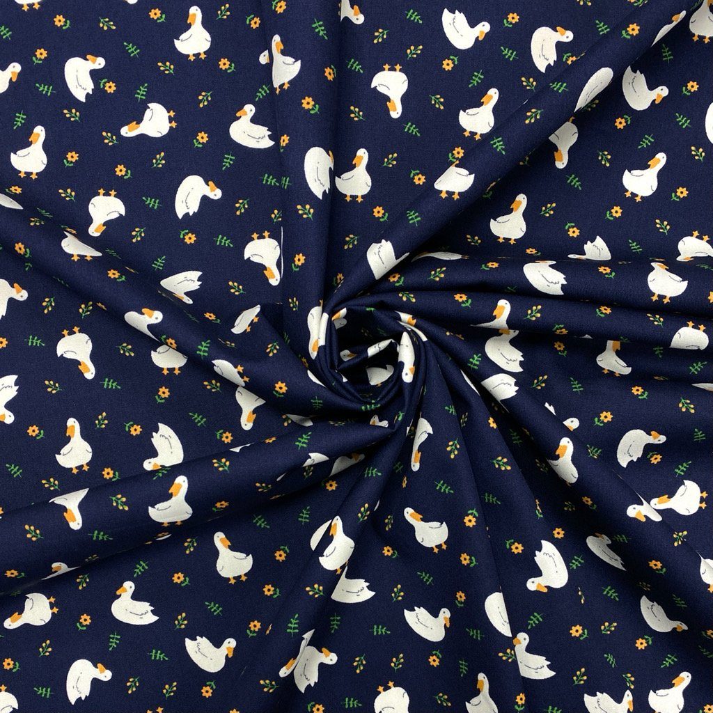 Ducks Rose &amp; Hubble Cotton Poplin Fabric (6553744277527)