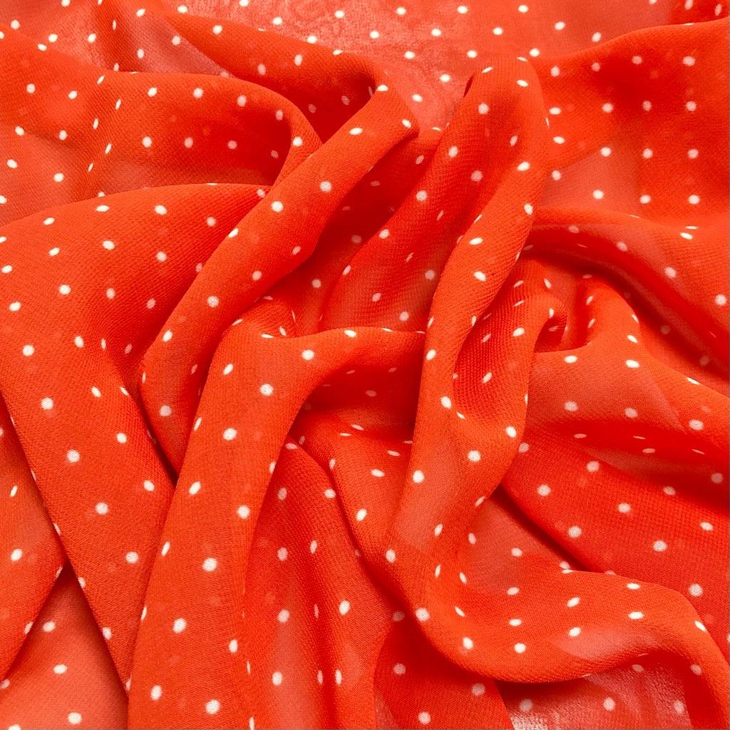 Polka Dot Chiffon Fabric - 3m Pre-cut - Pound Fabrics