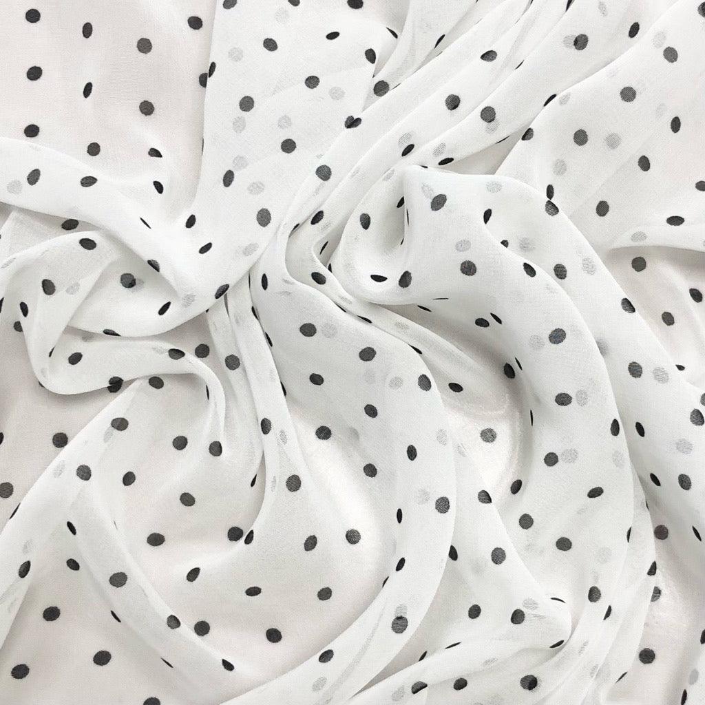Polka Dot Chiffon Fabric - 3m Pre-cut - Pound Fabrics