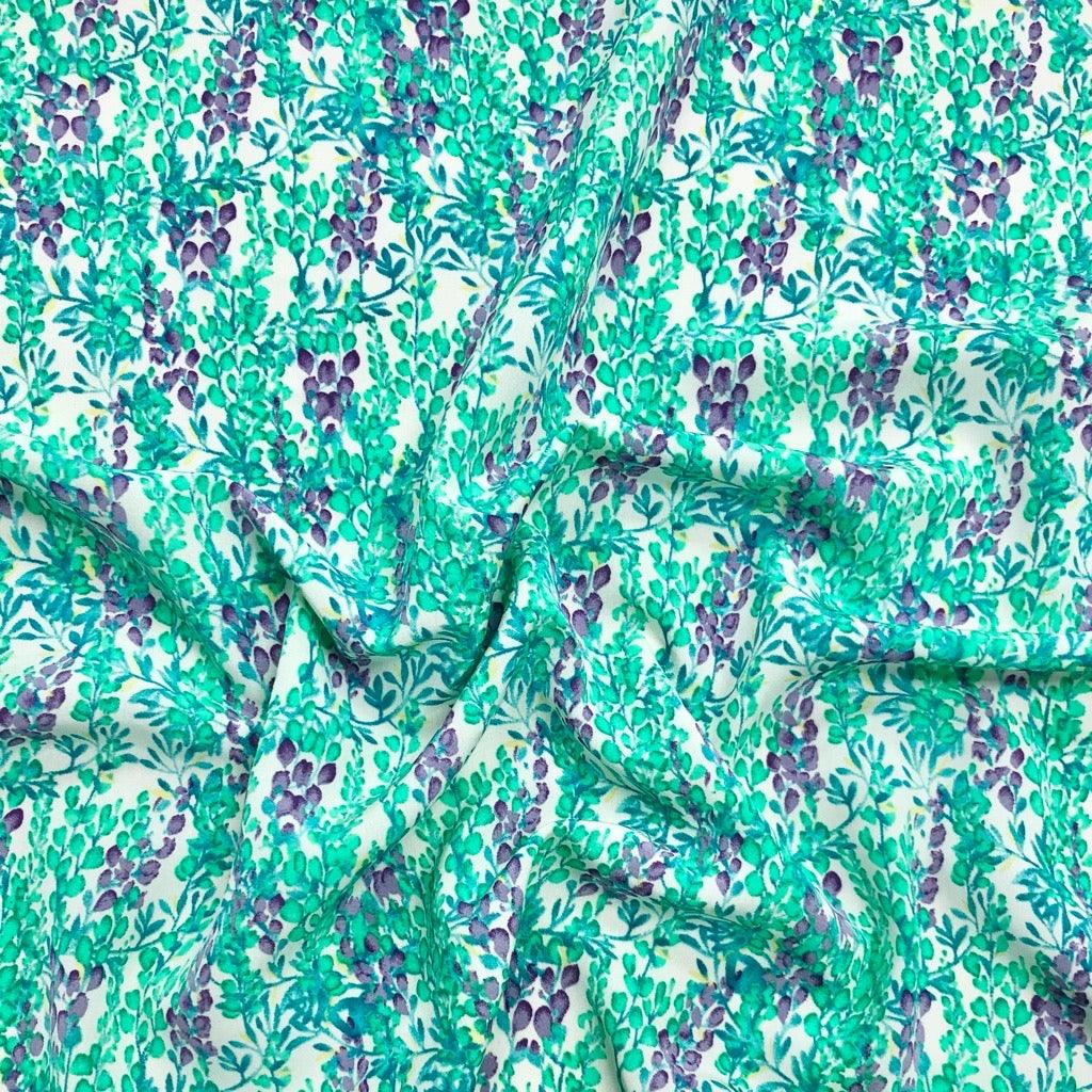 All Over Floral Branches Polyester Crepe Fabric - Pound Fabrics