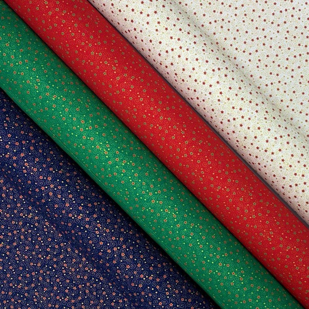 Mini Swirls and Stars Cotton Fabric - Pound Fabrics