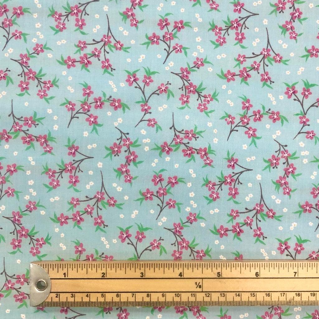 Spring Flower Branches Polycotton Fabric - Pound Fabrics
