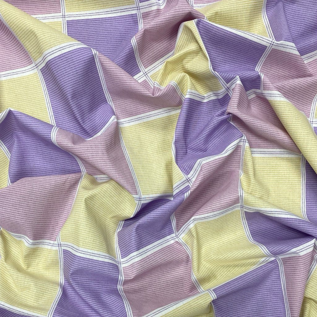 Pastel Squares Cotton Quilting Fabric - 58&quot; wide (6569495166999)