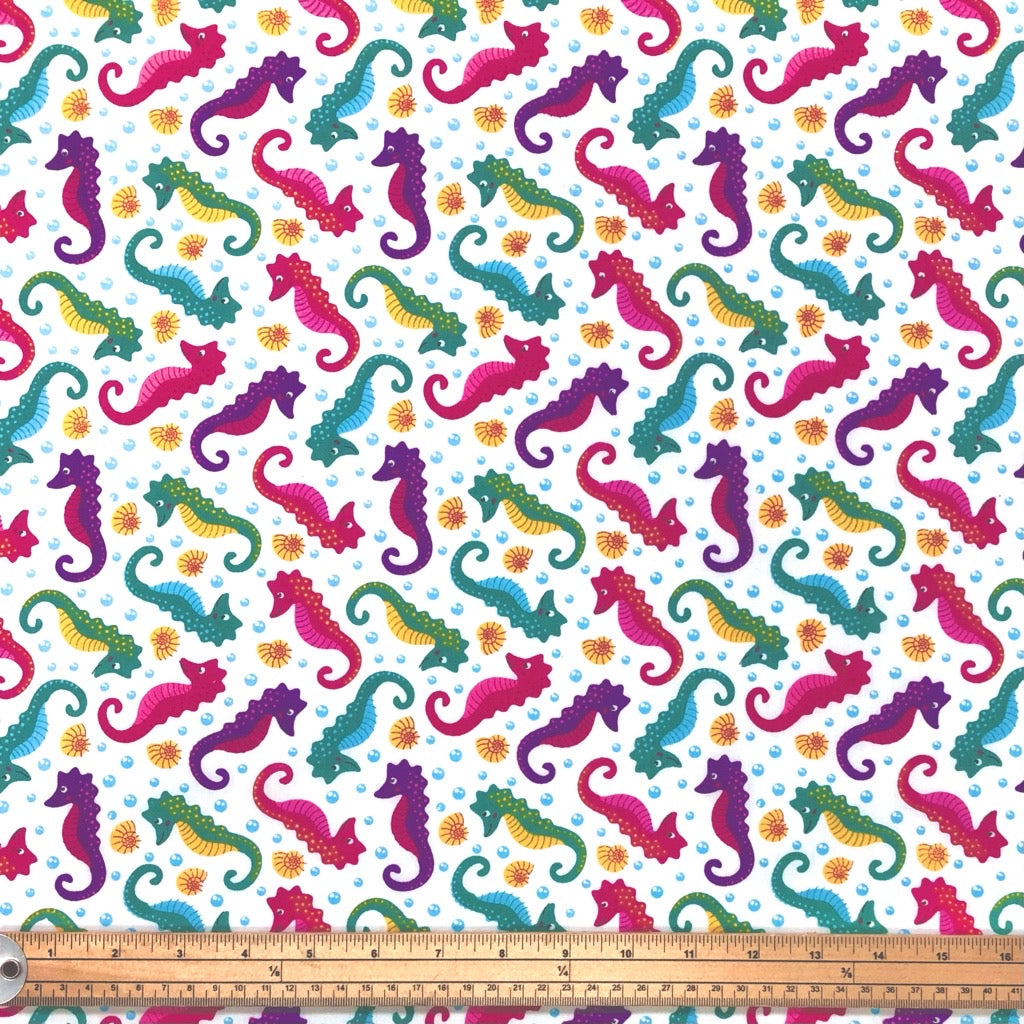 Seahorses Polycotton Fabric - Pound Fabrics