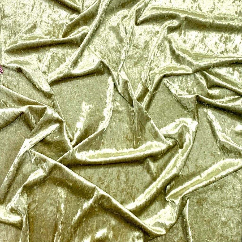 Gold/Khaki Spandex Ice Velvet Fabric (6558453039127)