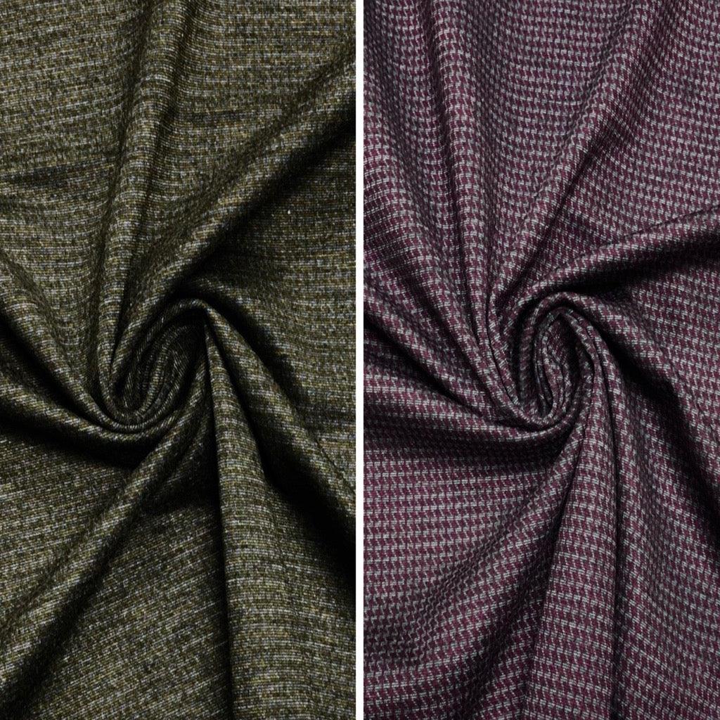 Dogtooth on Black Ponte Roma Fabric - Pound Fabrics