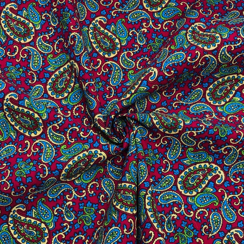 Ditsy Paisley Needlecord Fabric - Pound Fabrics