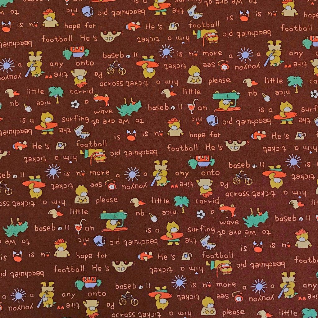 Teddy On Vacation Cotton Fabric (4526890745879)