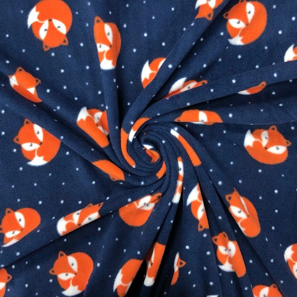 Sleeping Foxes Anti Pill Polar Fleece Fabric (6576534945815)