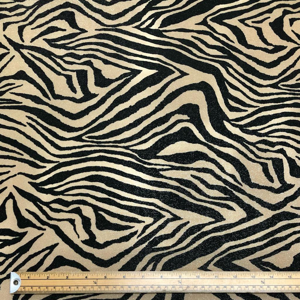 Zebra Printed Lurex Jersey Fabric - Pound Fabrics