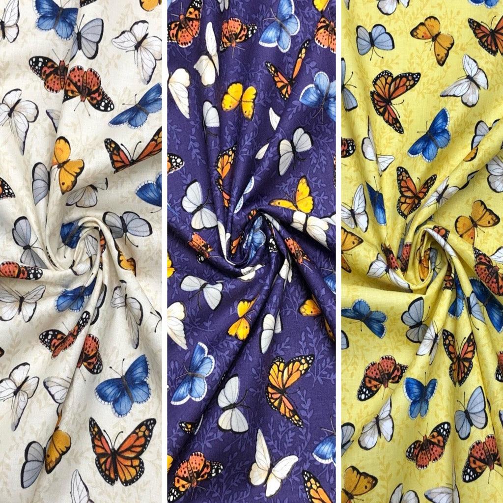 All Over Butterflies Cotton Fabric - Pound Fabrics