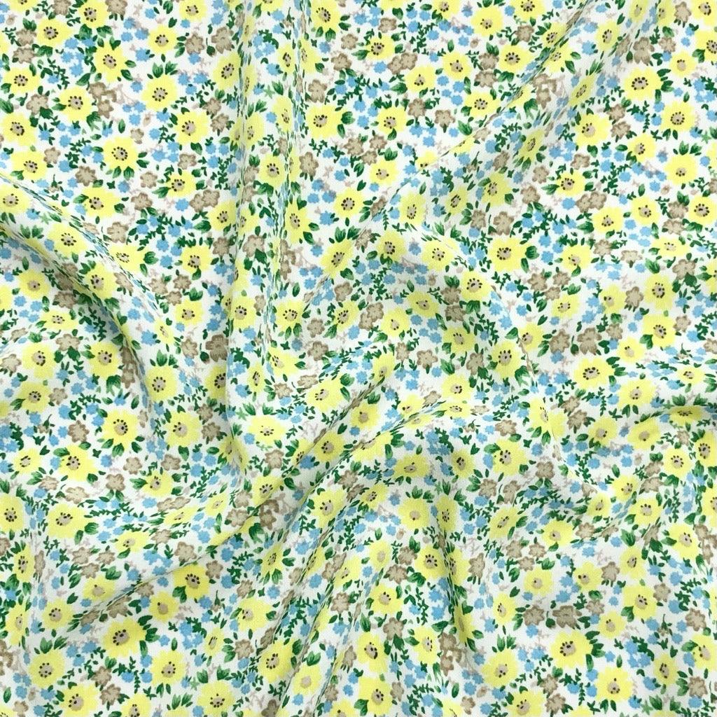 Floral Garden Polyester Crepe Fabric - Pound Fabrics