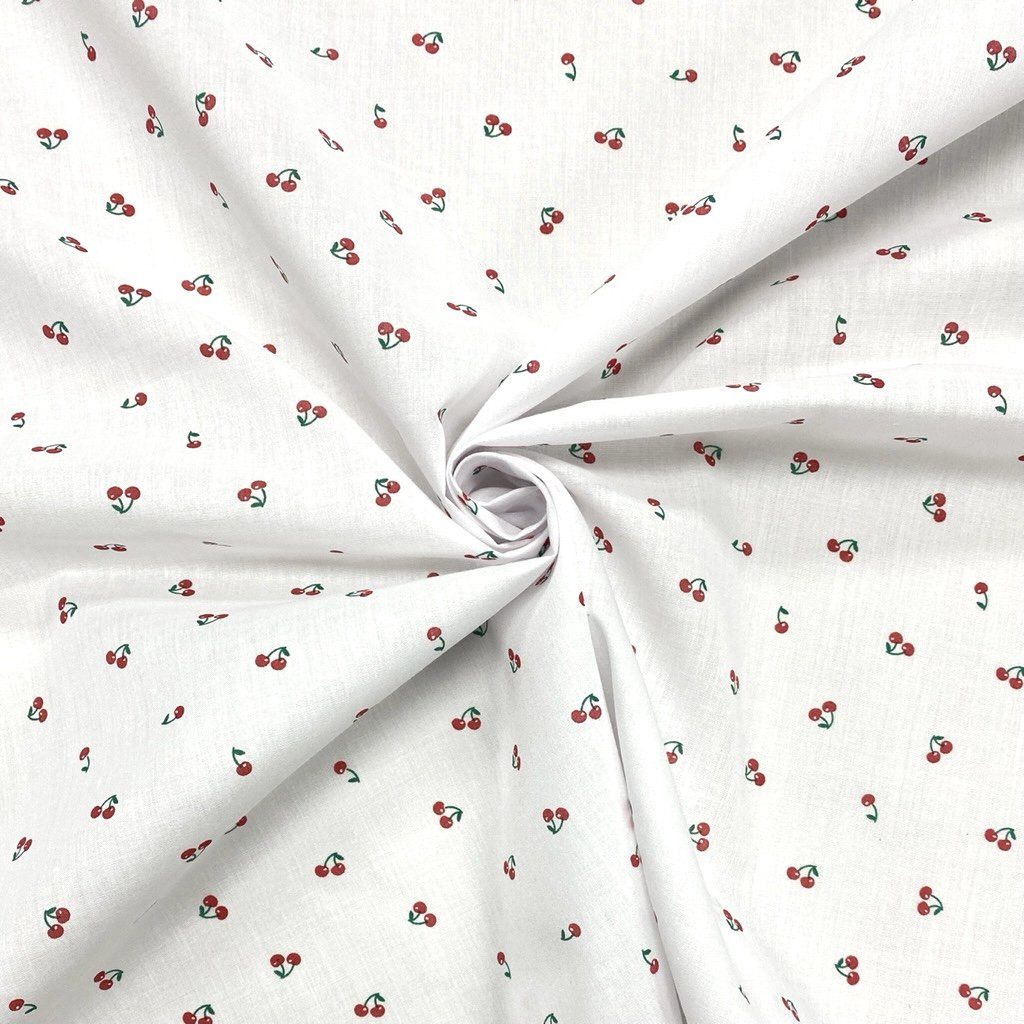 Mini Cherries Polycotton Fabric (6552383029271)