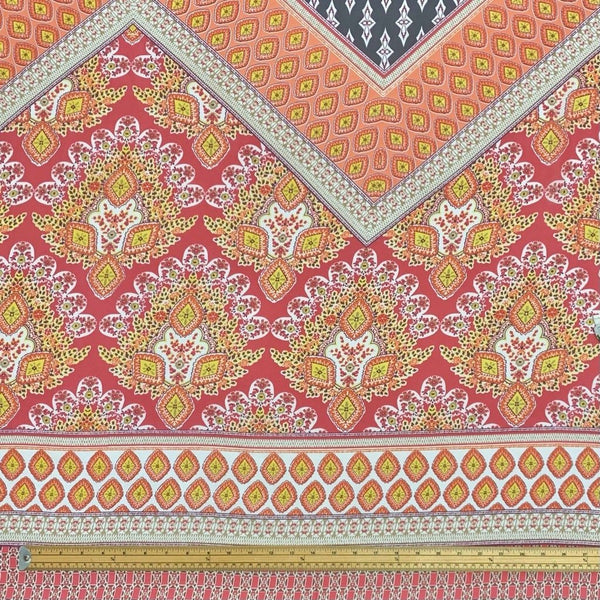 Peach Floral Zig Zag Chiffon Fabric – Pound Fabrics