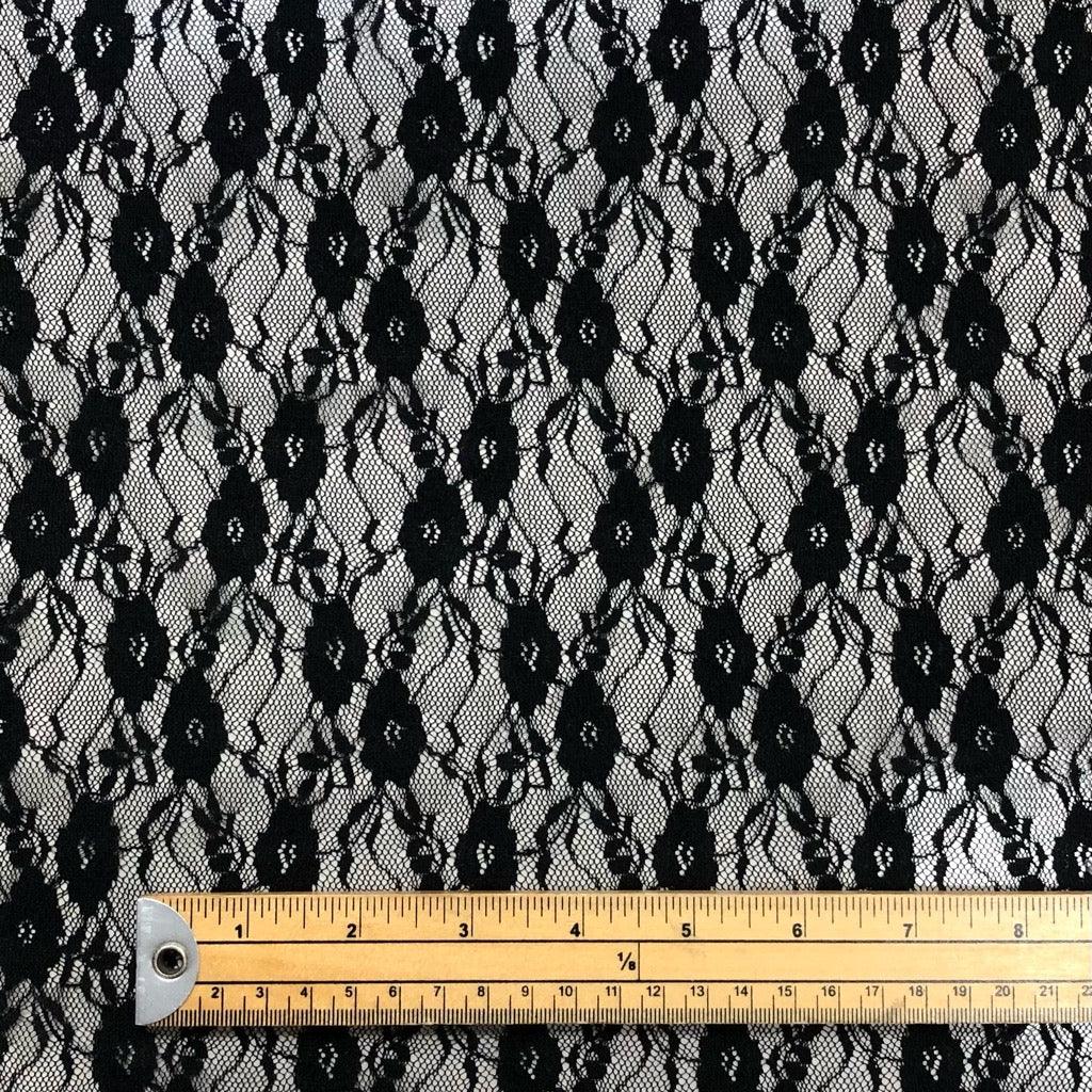 Black Floral Lace Fabric - Pound Fabrics