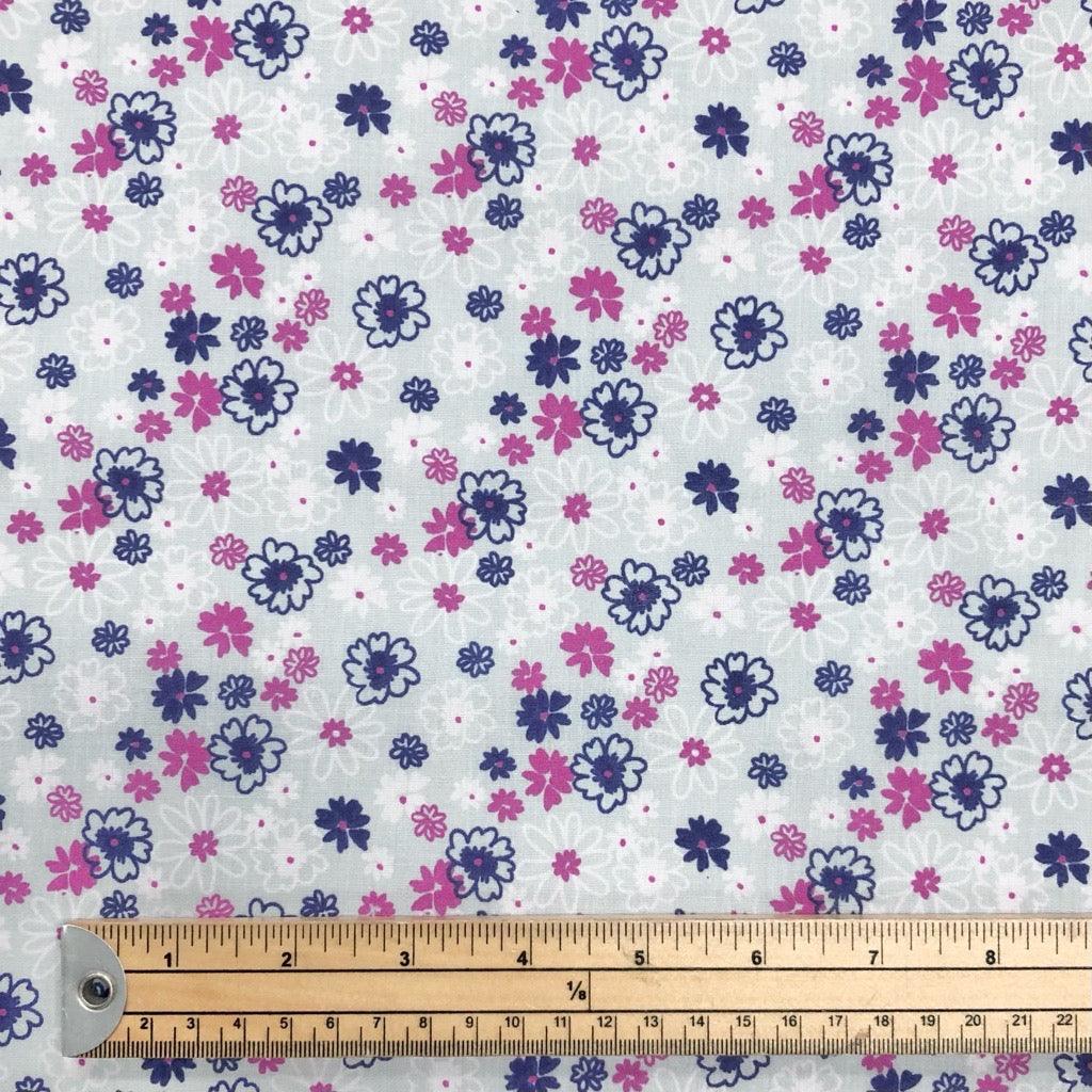 Multicoloured Mini Floral Polycotton Fabric - Pound Fabrics