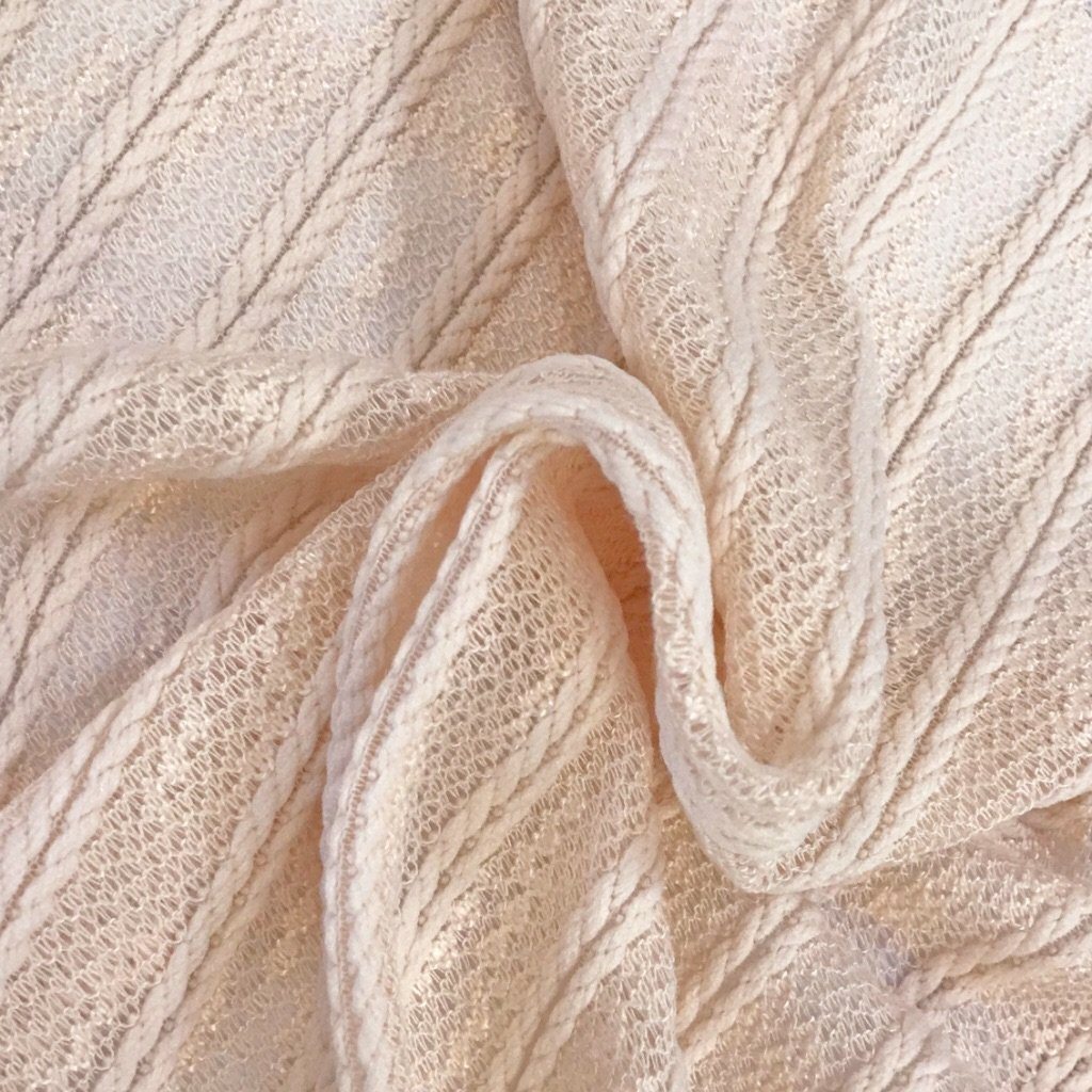 Nude Light Weight Cable Knit Fabric (4369747640343)