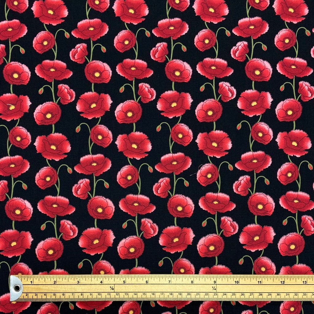 Poppies Rose &amp; Hubble Cotton Poplin Fabric (6553740410903)