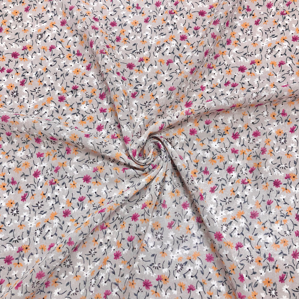 Mini Multicoloured Floral Georgette Fabric - Pound Fabrics