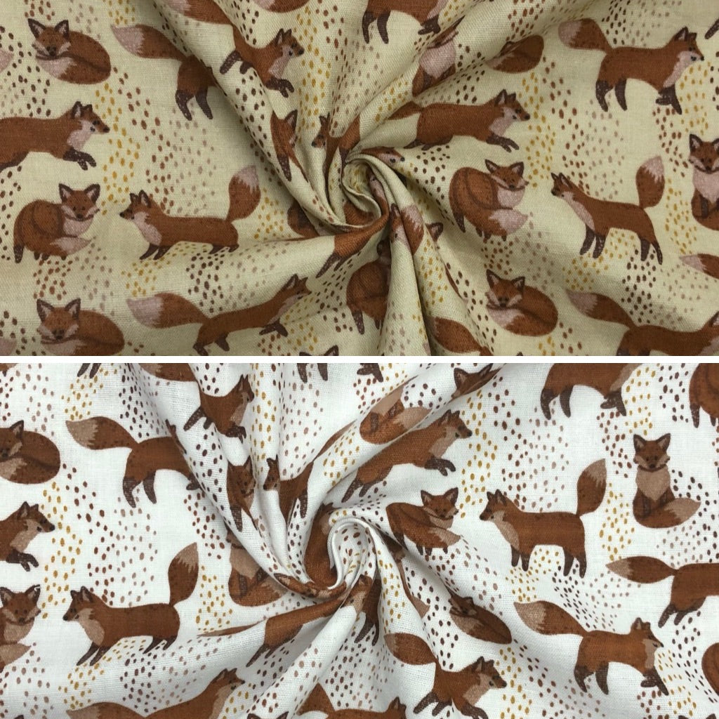 Foxes Flat Double Gauze Fabric