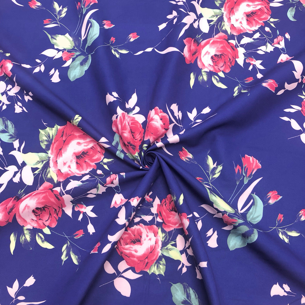 Large Roses Cotton-Touch Polyester Fabric