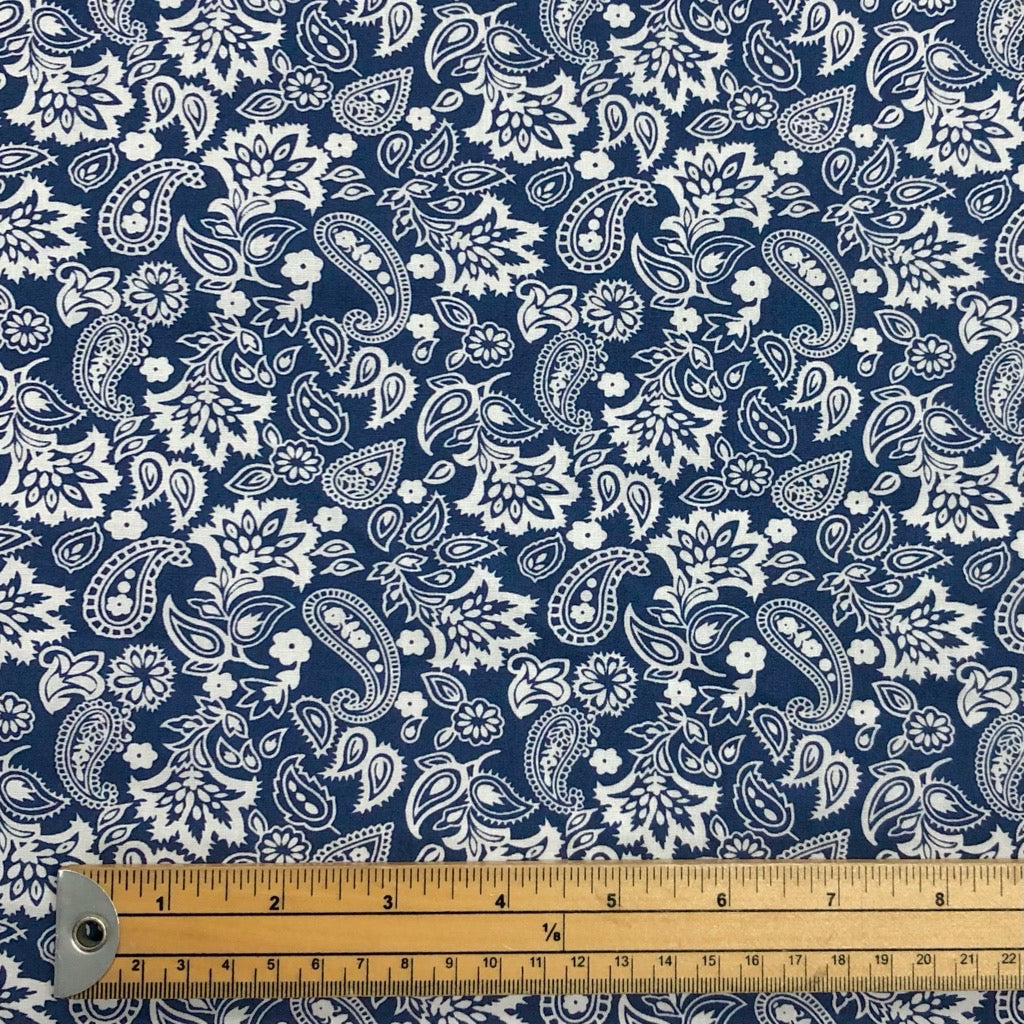 Small Floral Paisley Cotton Poplin Fabric