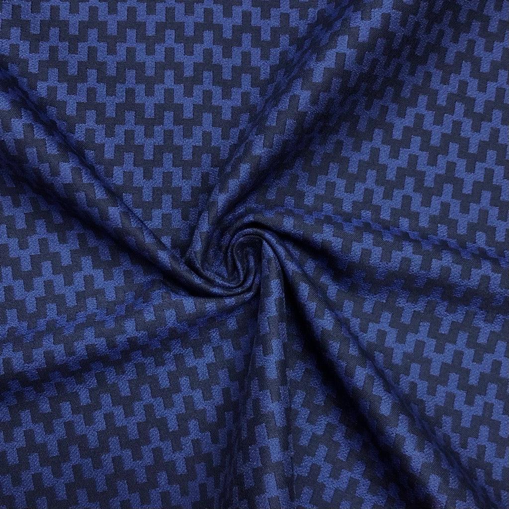 Dark Navy Regular Patterns on Blue Upholstery Fabric - Pound Fabrics