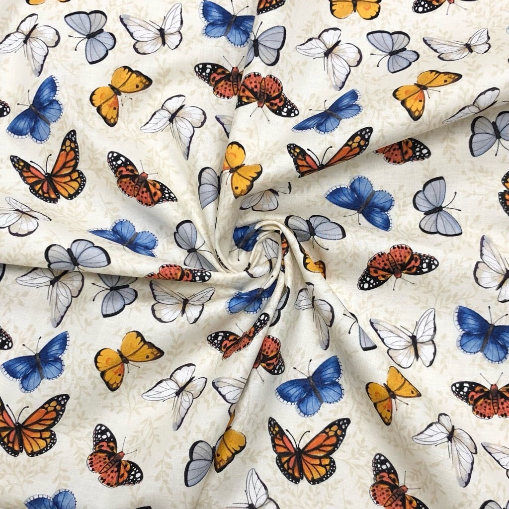 All Over Butterflies Cotton Fabric - Pound Fabrics