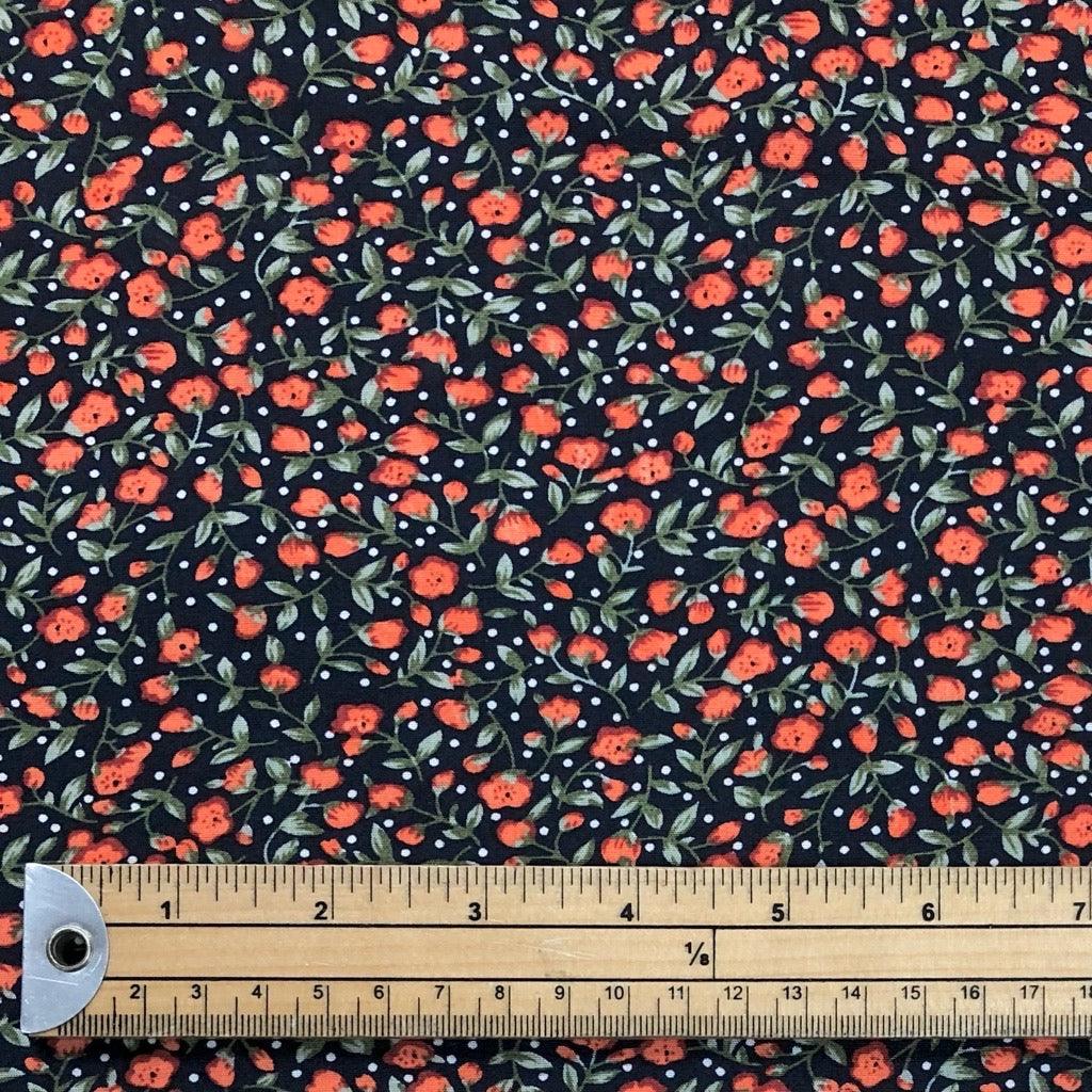 Tiny Floral Viscose Challis Fabric - Pound Fabrics