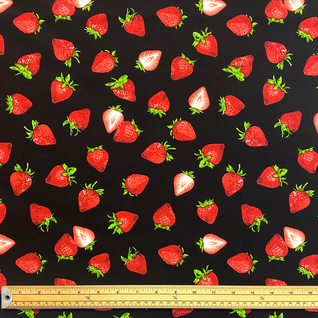 Strawberry Rose &amp; Hubble Cotton Poplin Fabric - Pound Fabrics