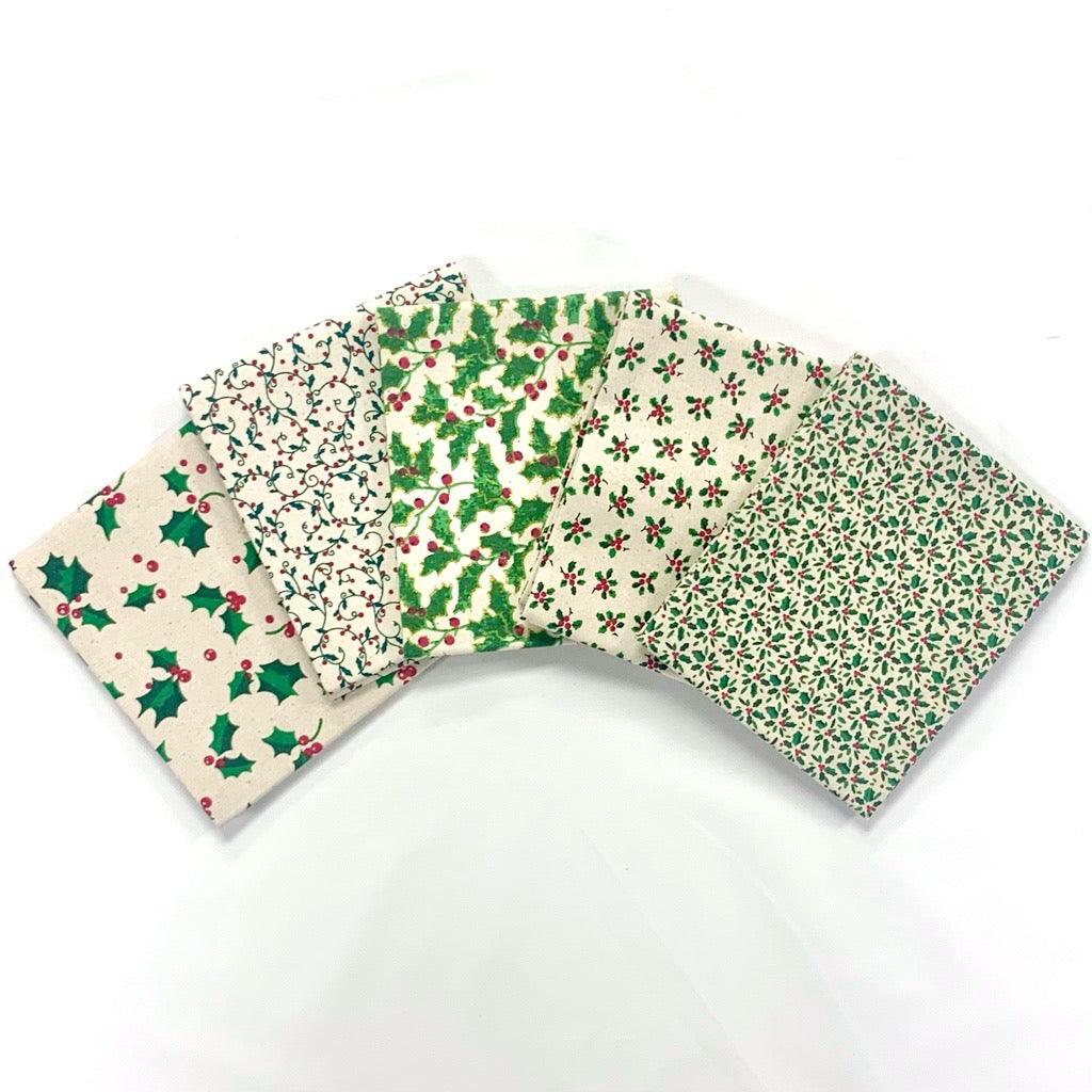 Scandi Holly Fat Quarter Christmas Bundle - No.12 - Pound Fabrics