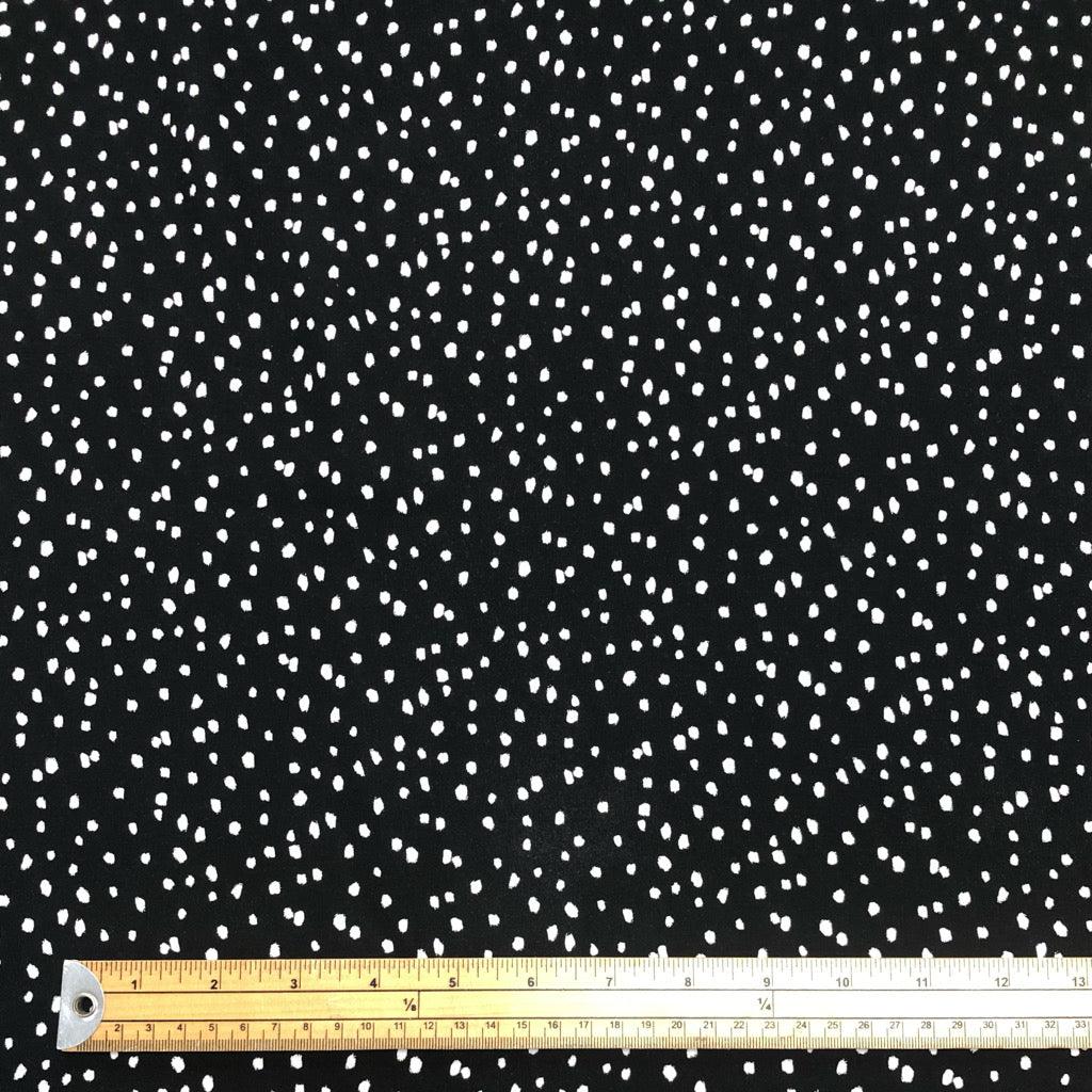 Black and White Spot Viscose Fabric - Pound Fabrics