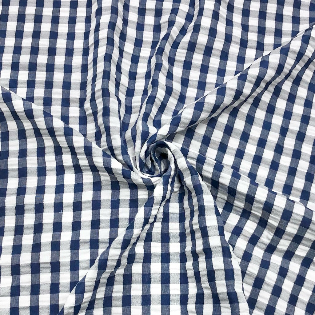 Checkered Seersucker Fabric - Pound Fabrics