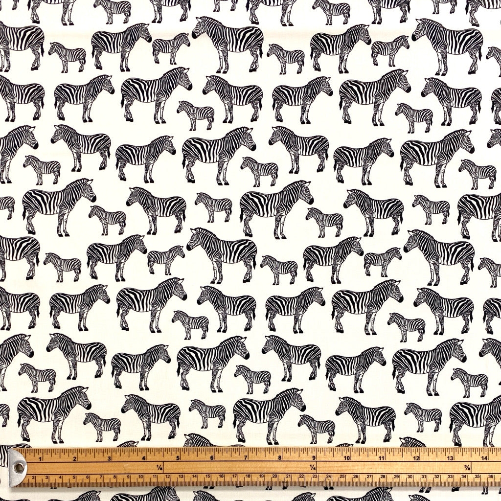 Zebras Rose &amp; Hubble Cotton Poplin Fabric - Pound Fabrics