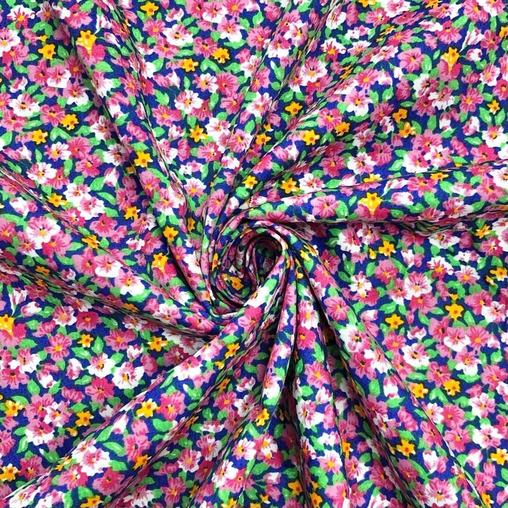 Graceful Floral Cotton Poplin Fabric - Pound Fabrics