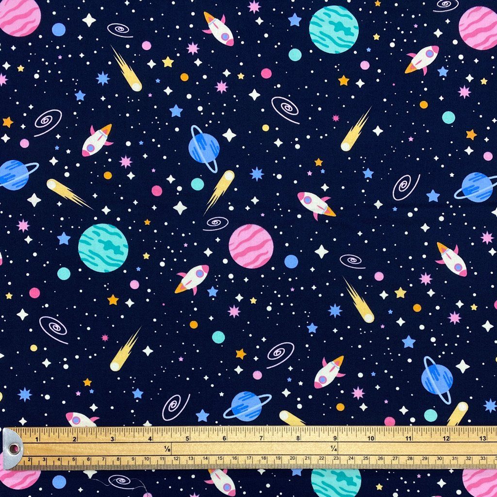 Outer Space Rose &amp; Hubble Cotton Poplin Fabric (6553739132951)