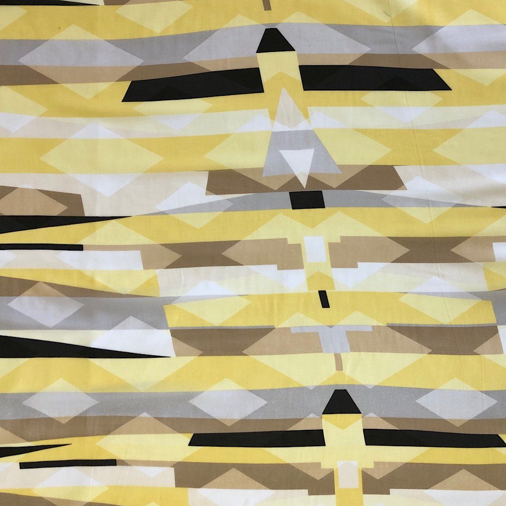Yellow Geometric Chiffon Fabric (4390743900183)