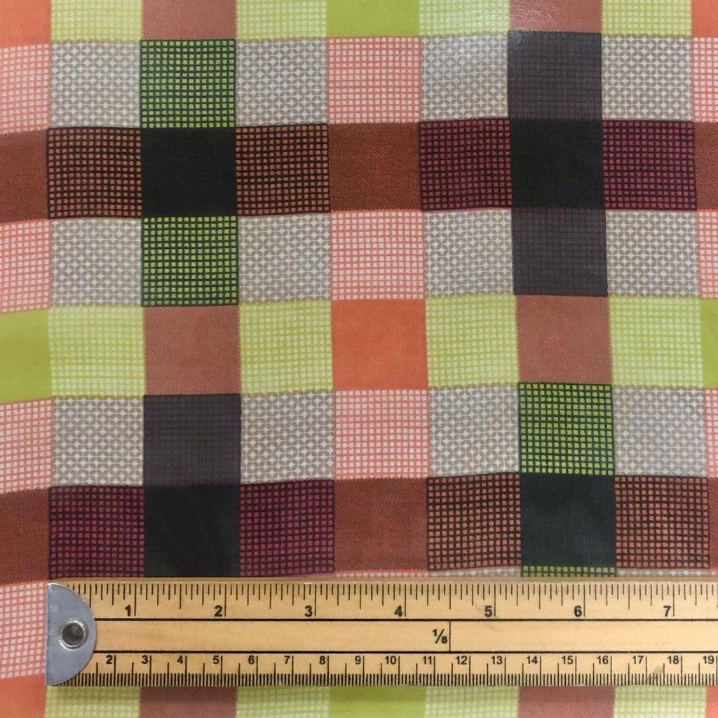 Multicoloured Checkered Chiffon Fabric - 3 metres for £3 - Pound Fabrics
