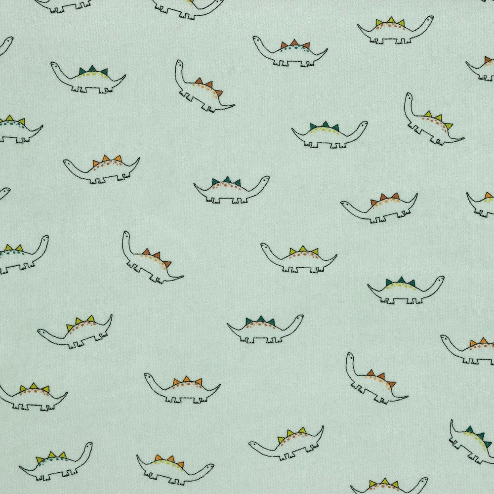 Dinosaurs Nicky Velour Fabric - Pound Fabrics