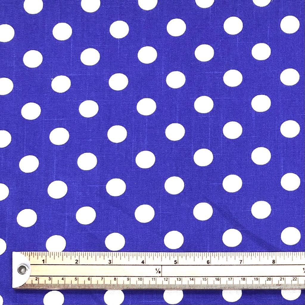 15mm White Polka Dot Cotton Canvas Fabric - Pound Fabrics