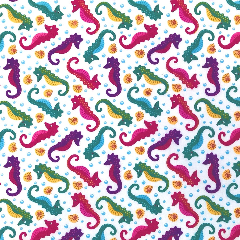 Seahorses Polycotton Fabric - Pound Fabrics