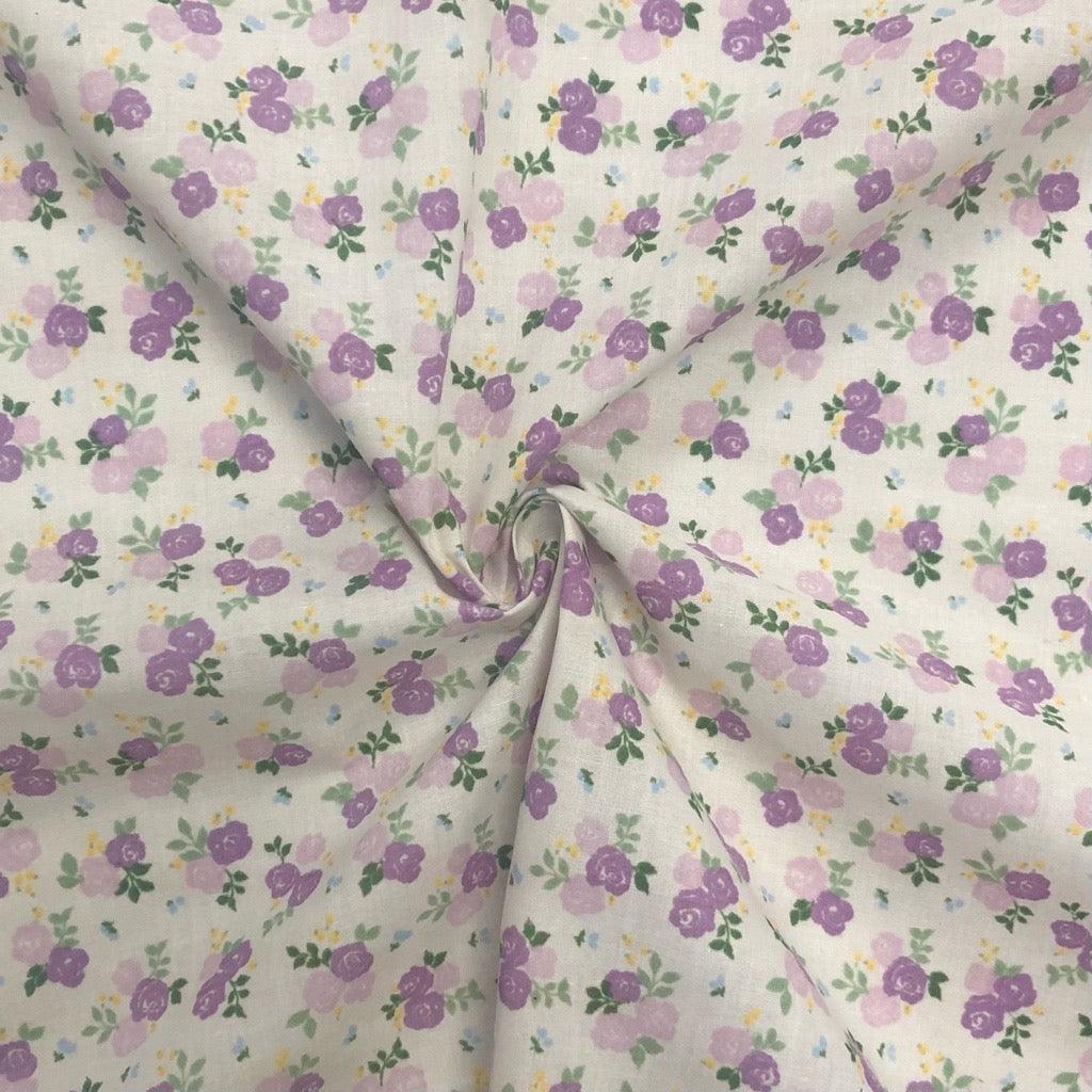 Mini Rose Bunches Polycotton Fabric - Pound Fabrics