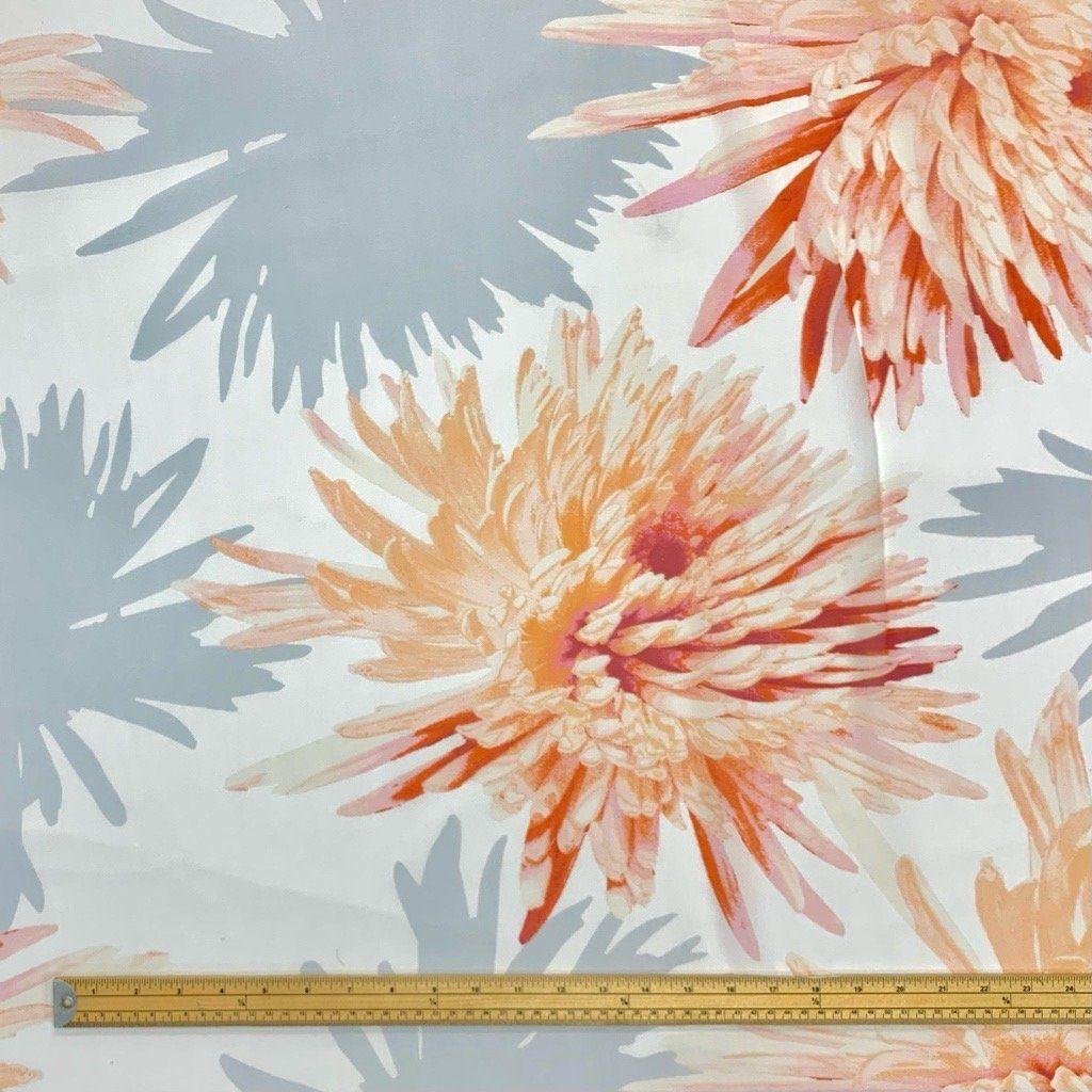 Large Orange Flowers Chiffon Fabric - Pound Fabrics