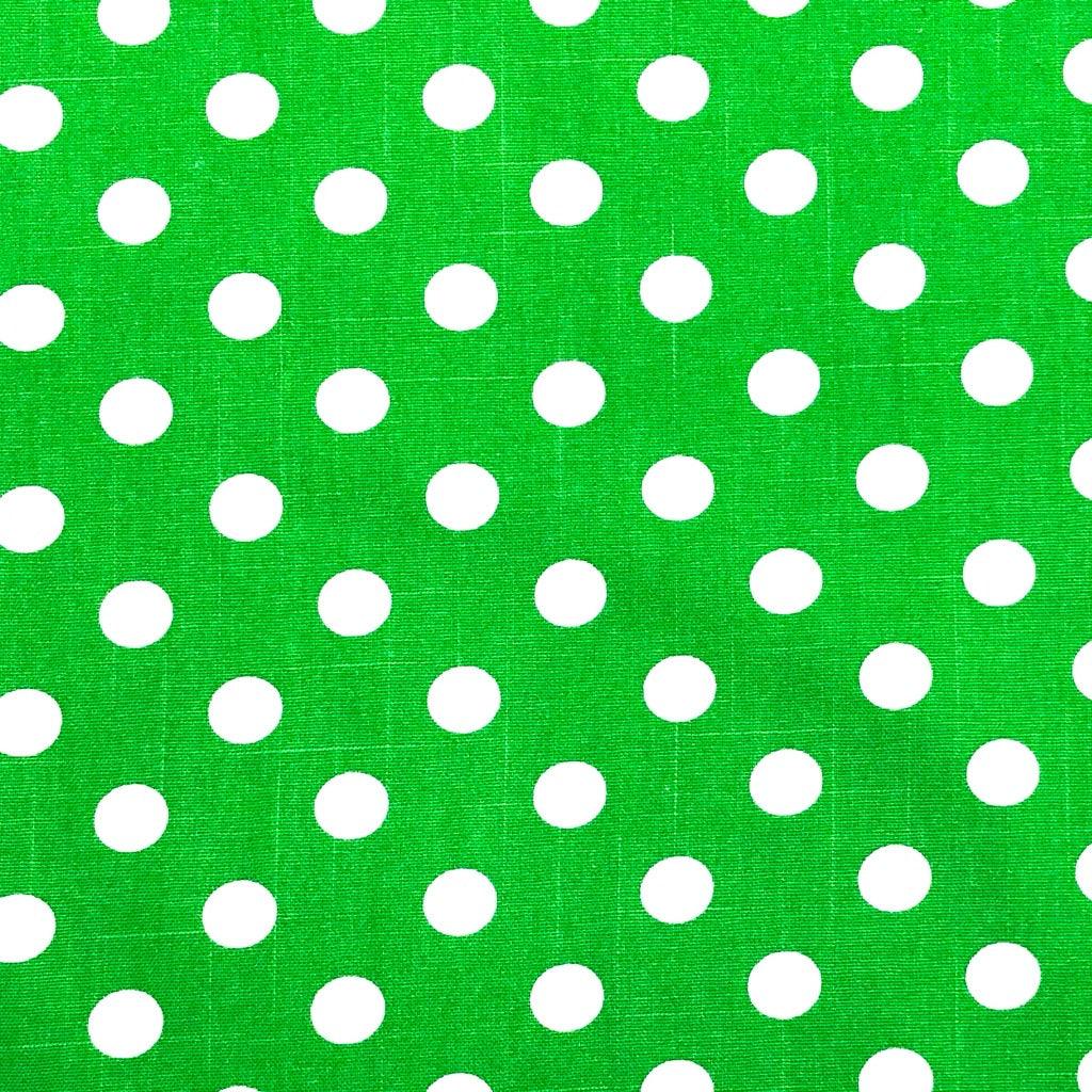 15mm White Polka Dot Cotton Canvas Fabric - Pound Fabrics