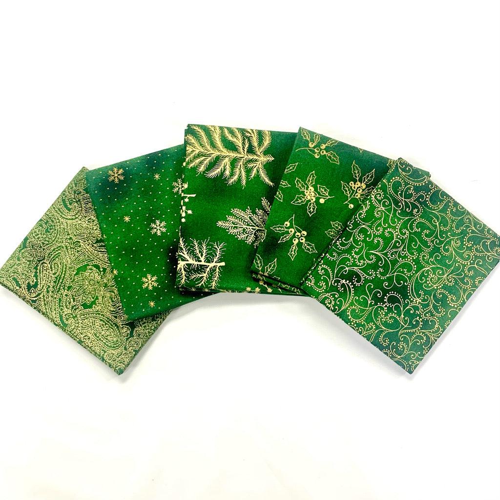 Green Blender Fat Quarter Christmas Bundle - No.19 - Pound Fabrics