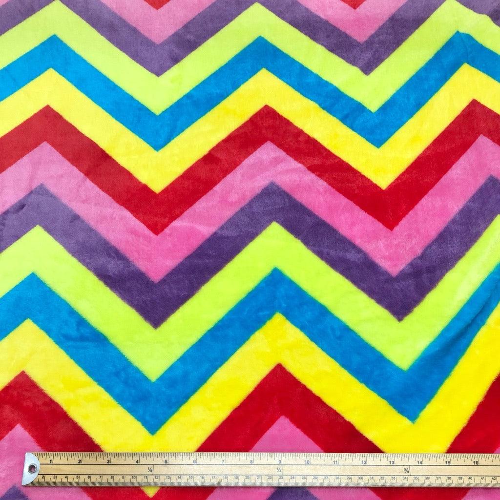 Colourful Zig Zag Cuddle Fleece Fabric - Pound Fabrics