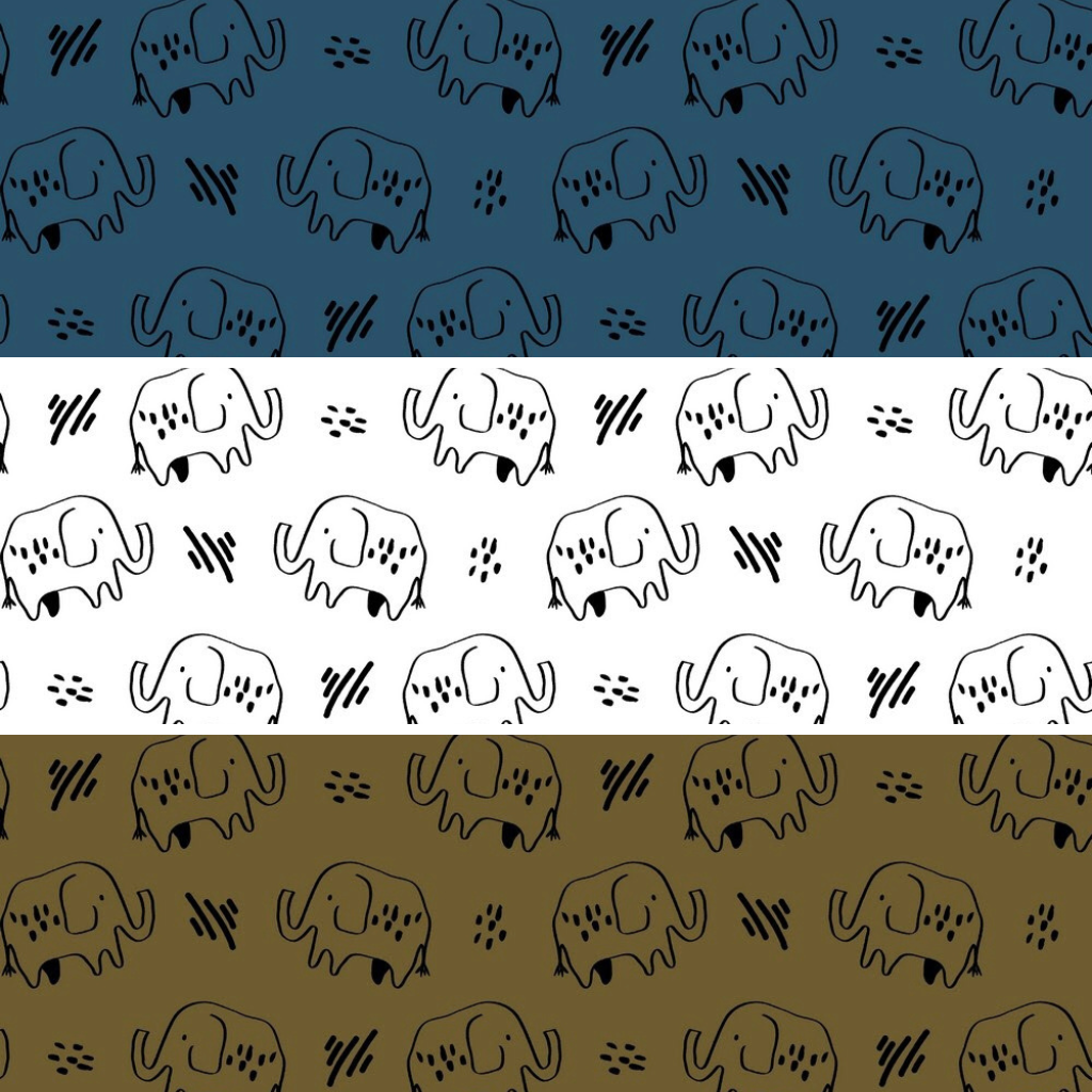 Elephants Organic Sweatshirt Fabric - Pound Fabrics