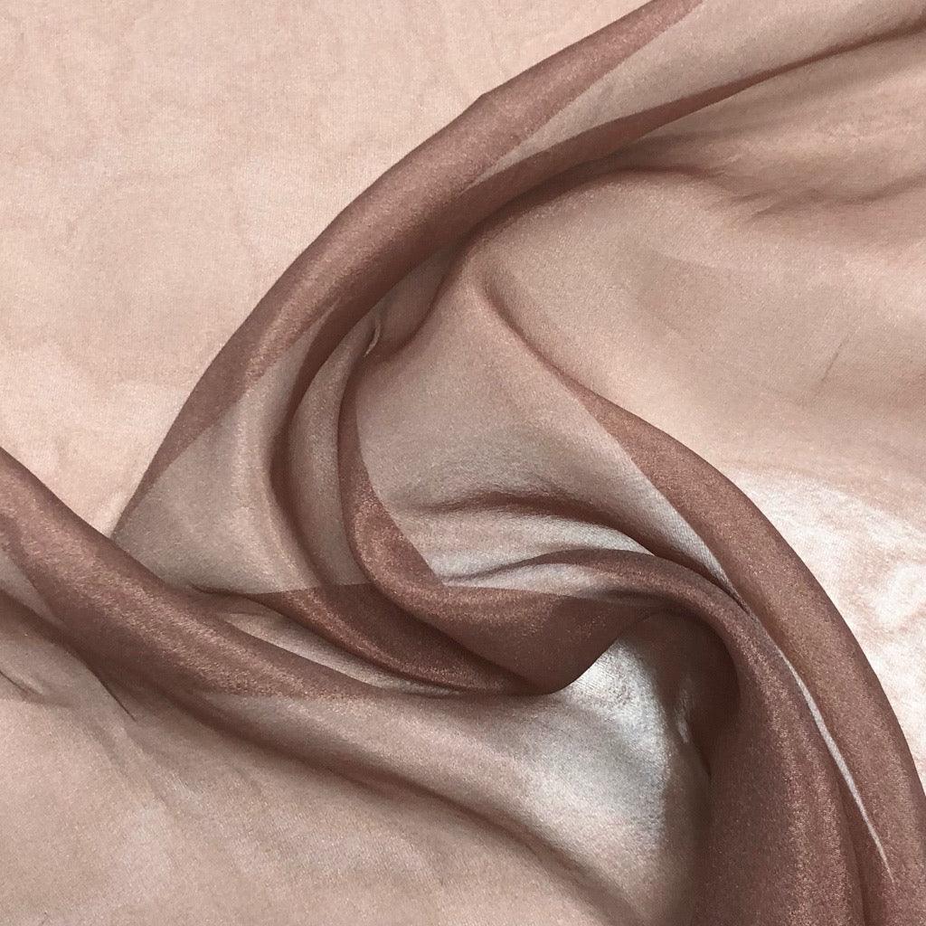 Plain Brown Organza Fabric - Pound Fabrics
