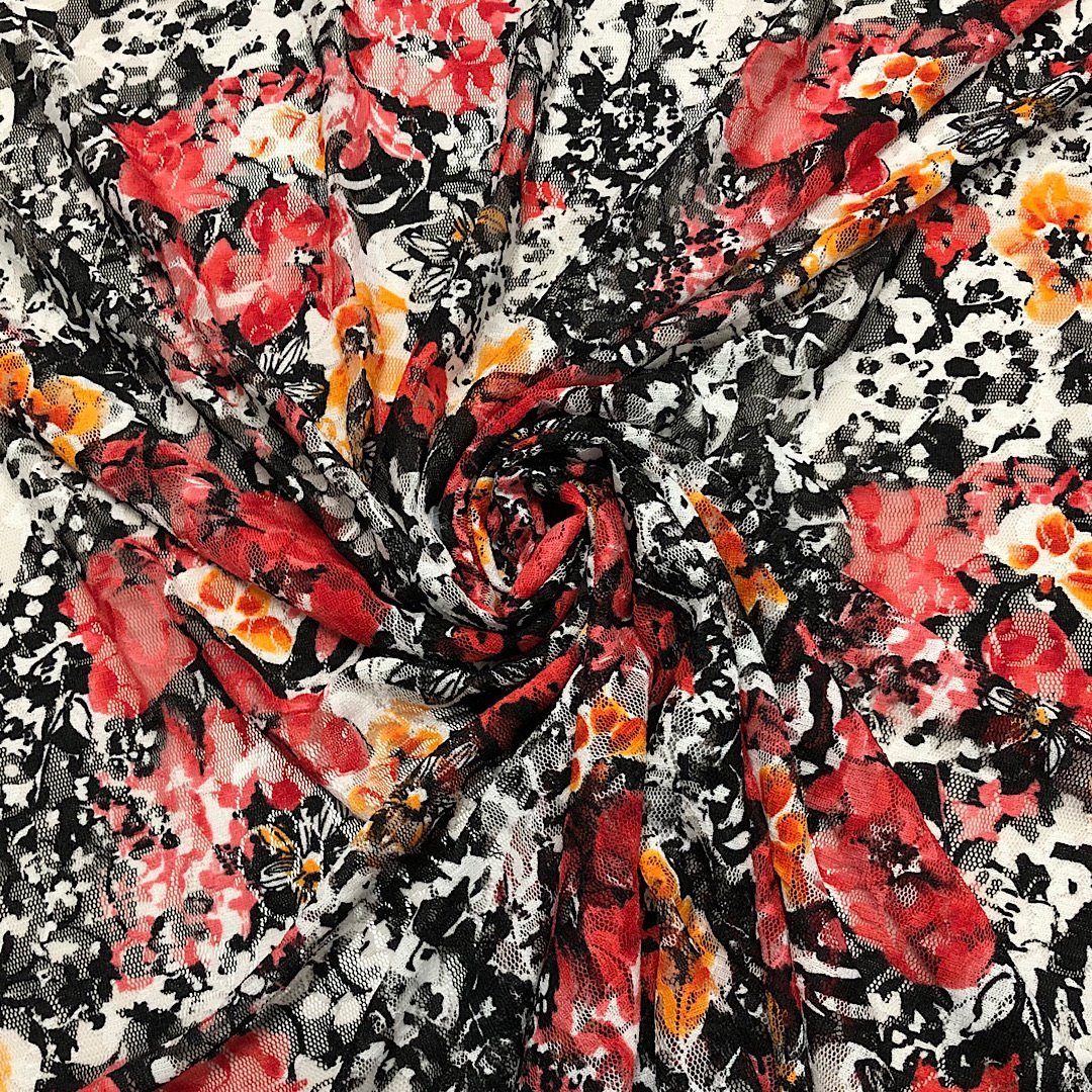 Red and Orange Floral Lace Fabric (6542794227735)