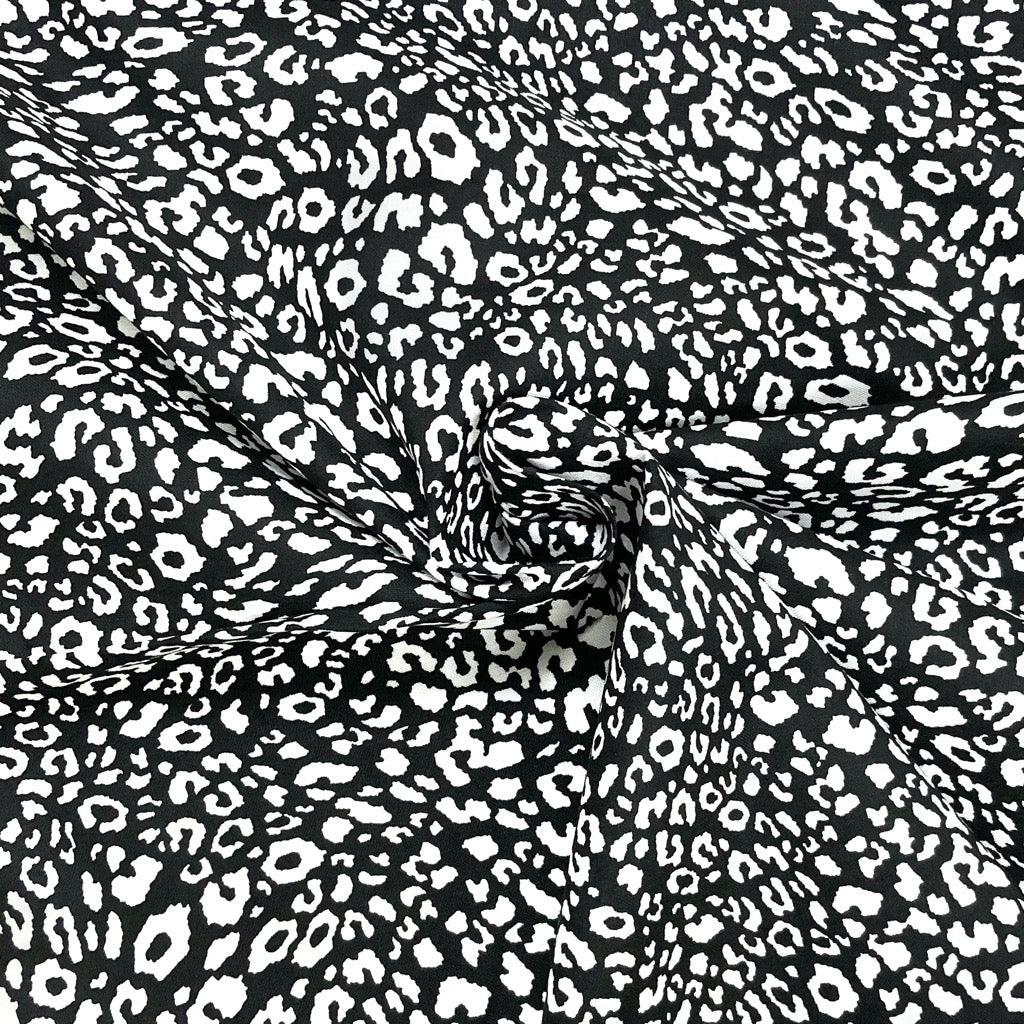 Black and White Leopard Print Cotton Poplin Fabric - 58" wide - Pound Fabrics